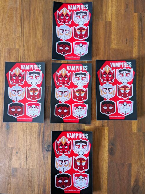 Vampire Headshot Sticker Sheet - Image 2