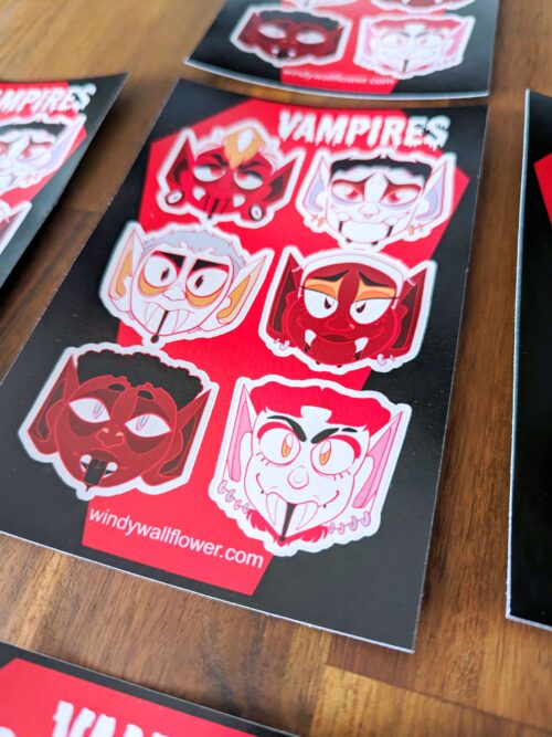 Vampire Headshot Sticker Sheet - Image 3